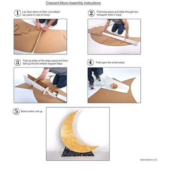 7 1/2FT Starry Night Crescent Moon Stand-Up #56149 The Beistle Company USA - Picture 5 of 11